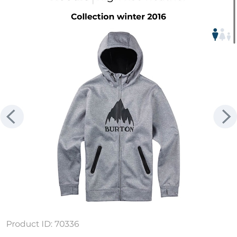Burton - Light Gray Full-Zip Hoodie with Black Logo - medium - men